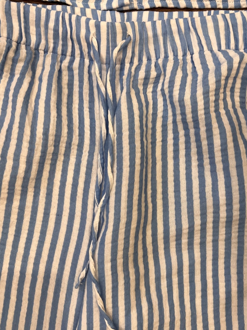 LAKE Hamptons Pajama Set in Sail Blue Awning Stripe Gauze Medium - Picture 4 of 13